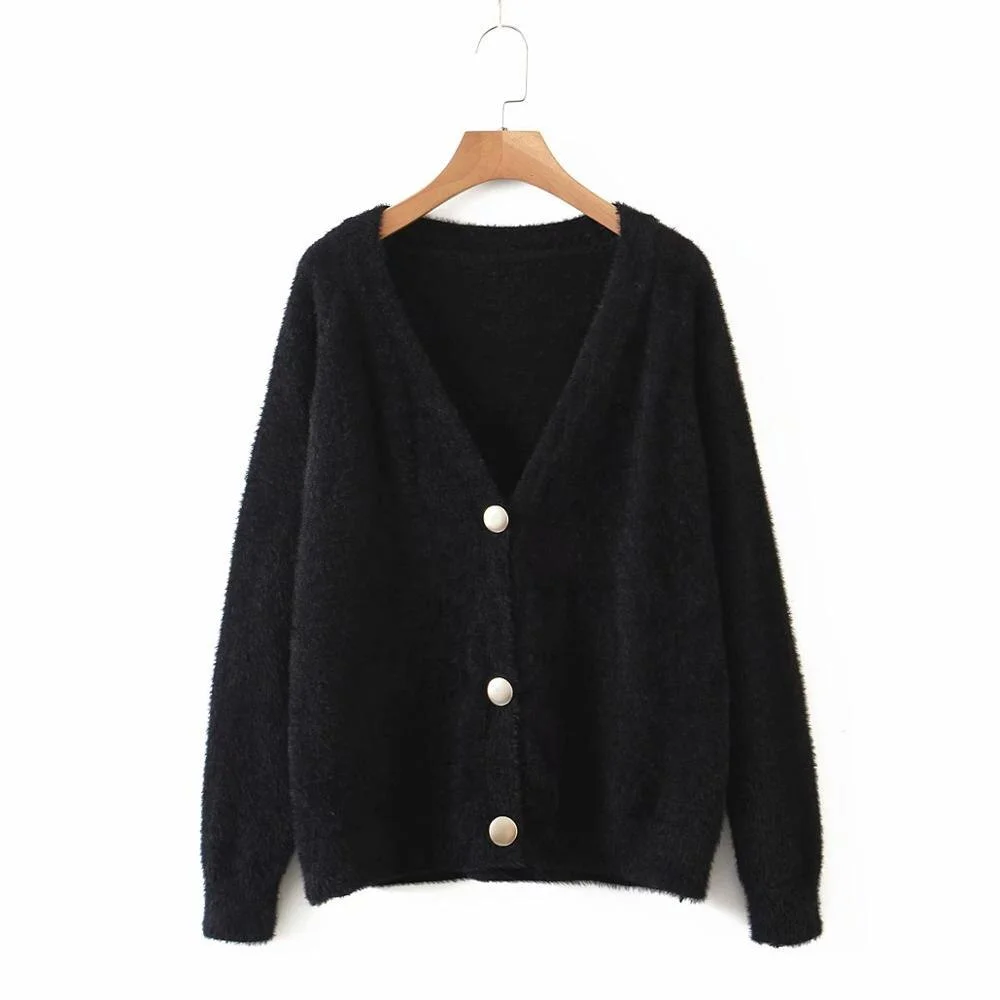 Autumn winter smooth casual sweater cardigan women single breasted soft outwear sweater street 5 colors