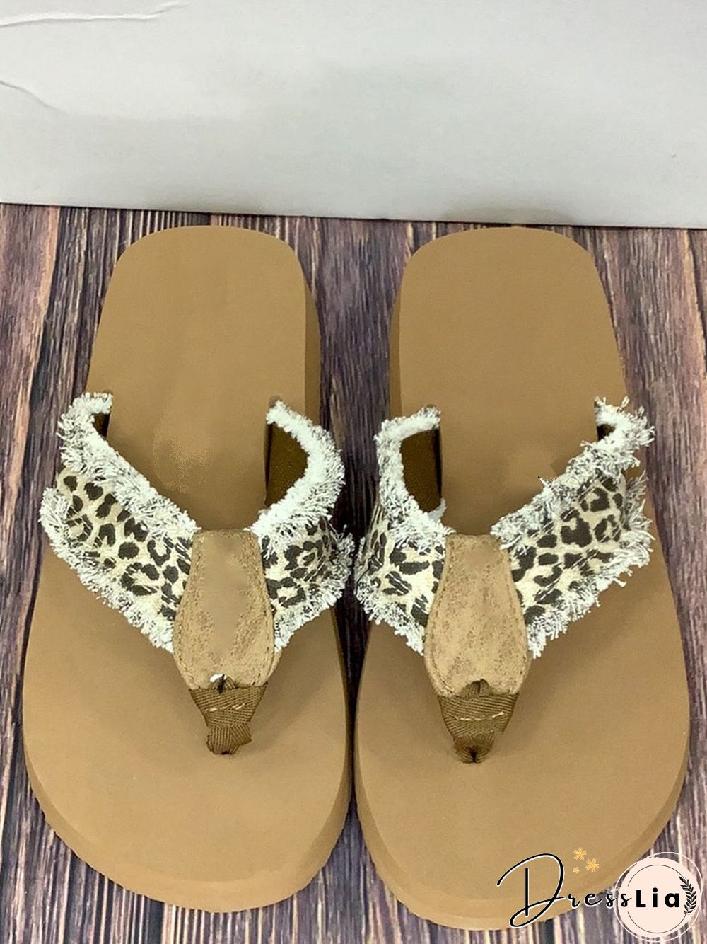 Leopard Print Flip Flop Sandals