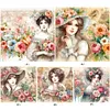 (Multi-Style)Flowers Lady-Full Round Diamond Painting 40*40/40*50CM
