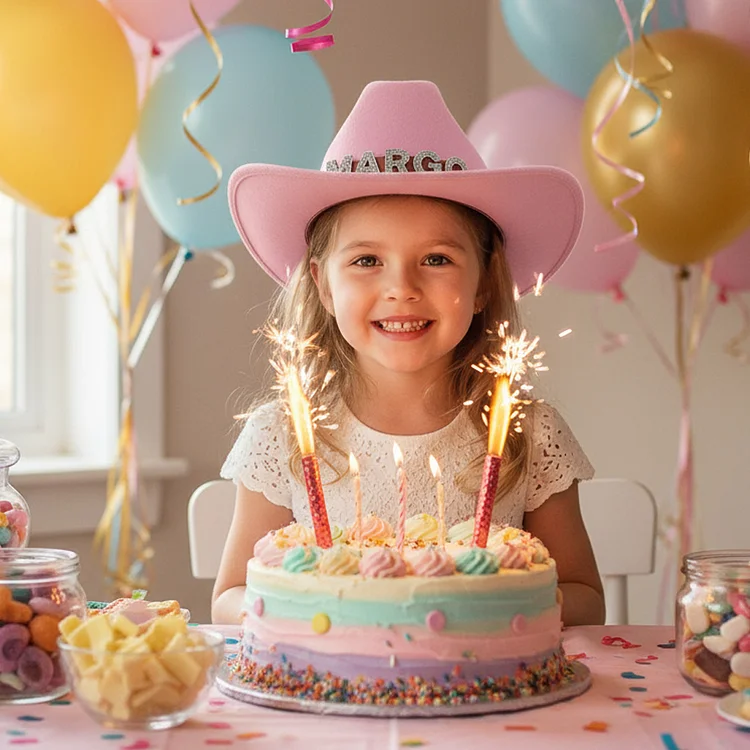 Custom Toddler Cowboy Hat for Kids, Personalized Rhinestone Cowgirl Hat for Girls Boys, Sparkly Cowboy Hat for Women Men
