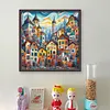Colorful Town-11CT Stamped Cross Stitch 50*50cm/19.69*19.69in tapestrymarket