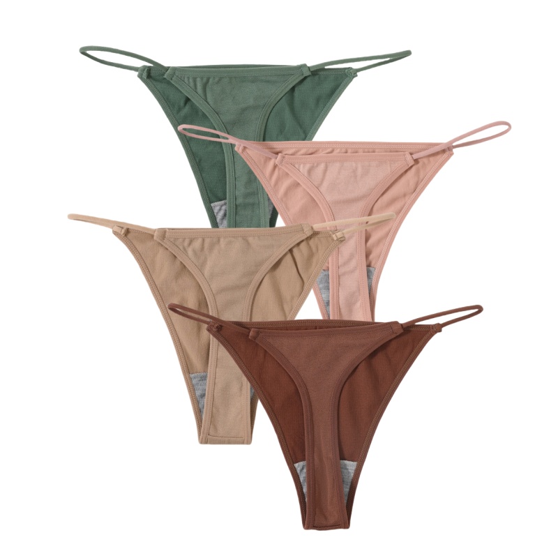 Buyergood 4PCS/Set Women G-String Seamless Panties Underwear Sexy Lingerie Low Rise Thongs Female G-String High Cut Pantys