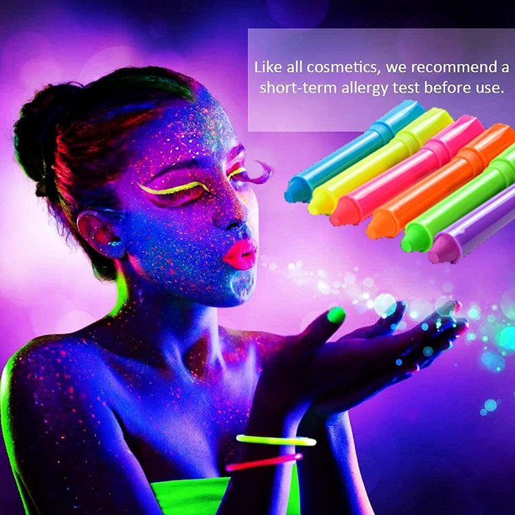  12 Colors Glow in The Dark Face & Body Paint Crayons