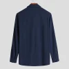Simple Cotton Linen Long Sleeve Vacation Shirt