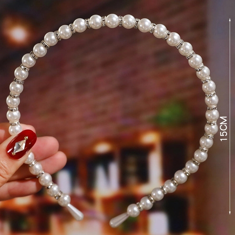 Women’s Fashion Waves Alloy Inlay Artificial Pearls Headwear
