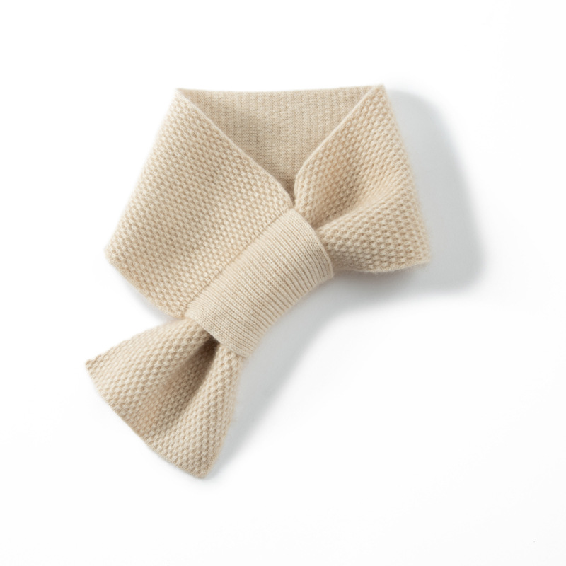 100% Cashmere Ribbed Knit Neck Scarf REAL SILK LIFE