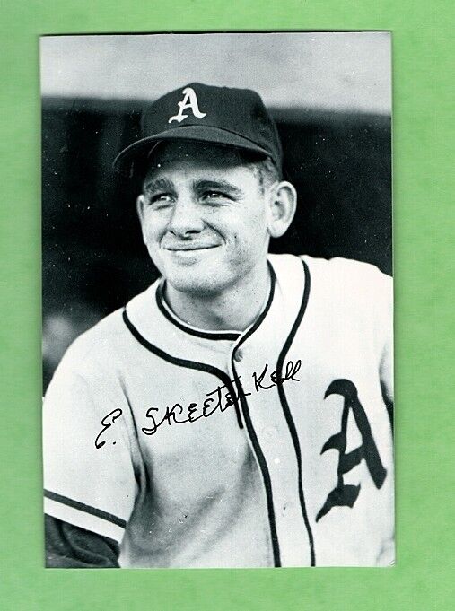 1952 E. SKEETER KELL-PHILADELPHIA A'S AUTOGRAPHED Photo Poster painting -(d.2015)