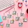 9pcs Sewing Machine DIY Diamond Art Keychains