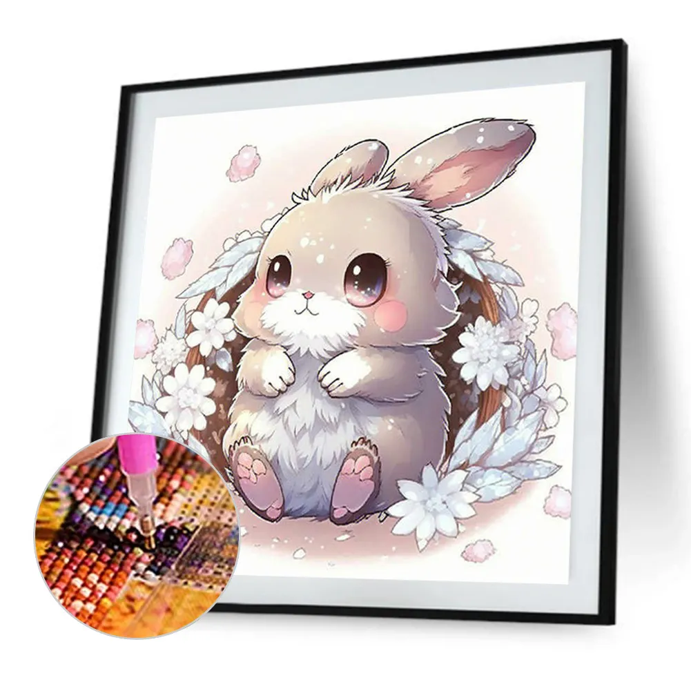 Full Round Diamond Painting 30*30cm - Rabbit