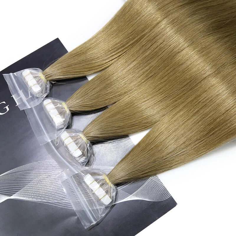 Tape In Hair Extension #8 Ash Brown 40pcs 100Gram Per Pack 