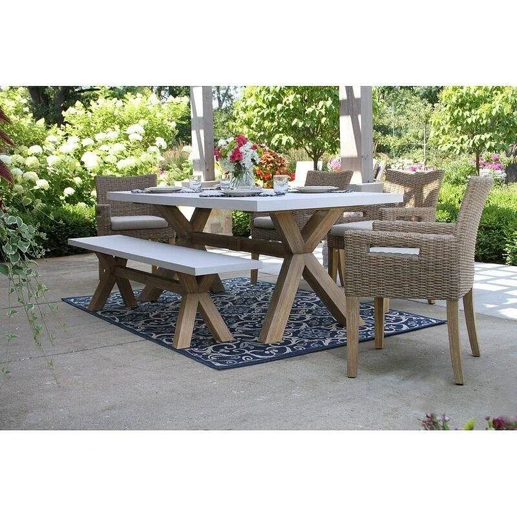 Rex Rectangular 6 - Person 74'' Long Dining Set with Cushions