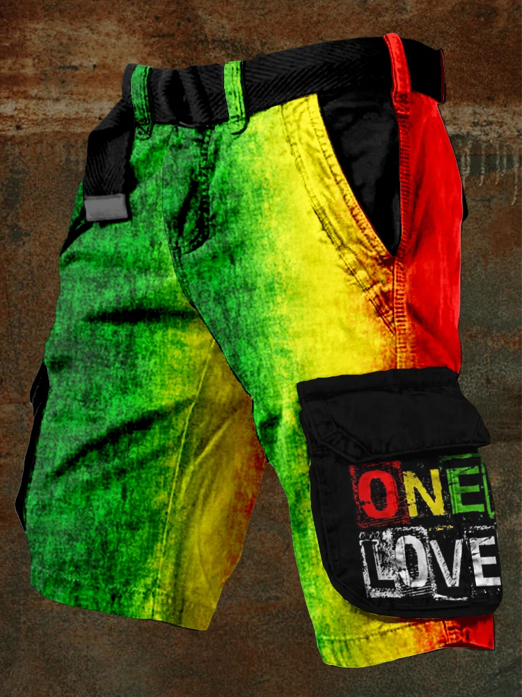 Men's Reggae One Love Vintage Cargo Shorts