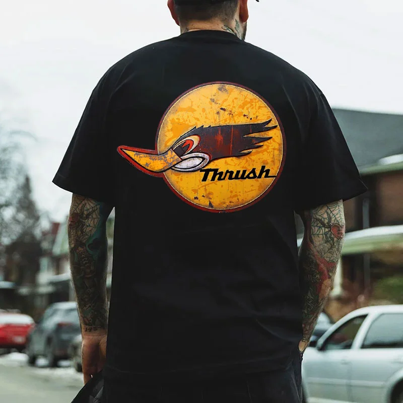 THRUSH Hot Rod Bird Print Men's T-shirt
