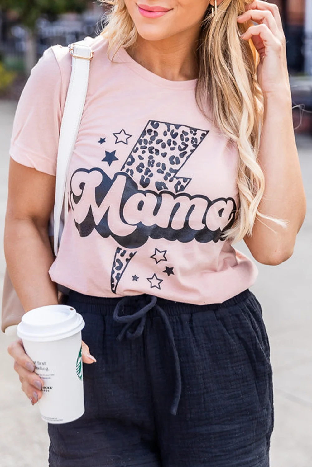 Pink Leopard Star Lightweight Short Sleeve Graphic T Shirt | IFYHOME