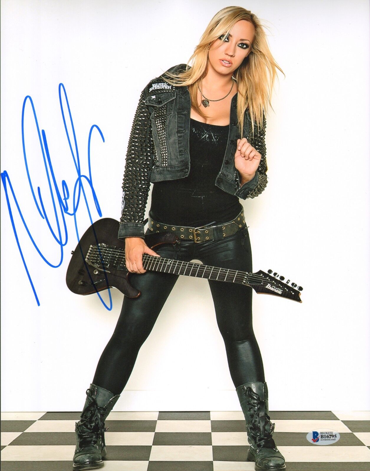 Nita Strauss Signed 11x14 Photo Poster painting BAS Beckett COA Alice Cooper Guitar Autograph 4