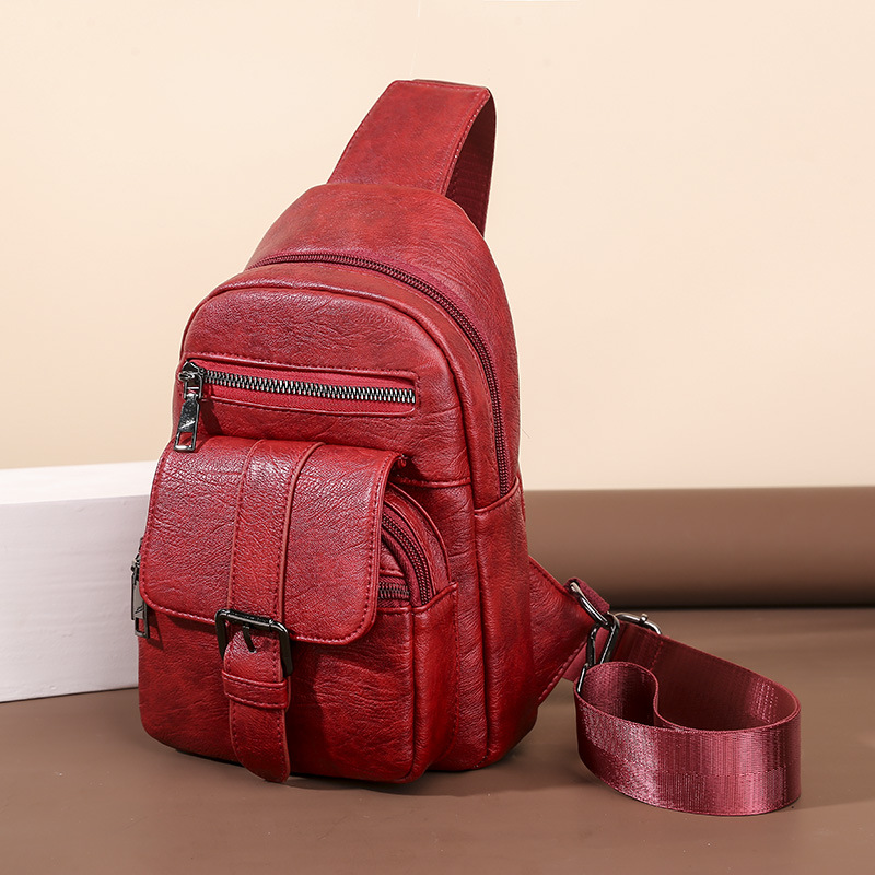 Ladies Shoulder Bag Fashion Retro Solid Color Crossbody Bag