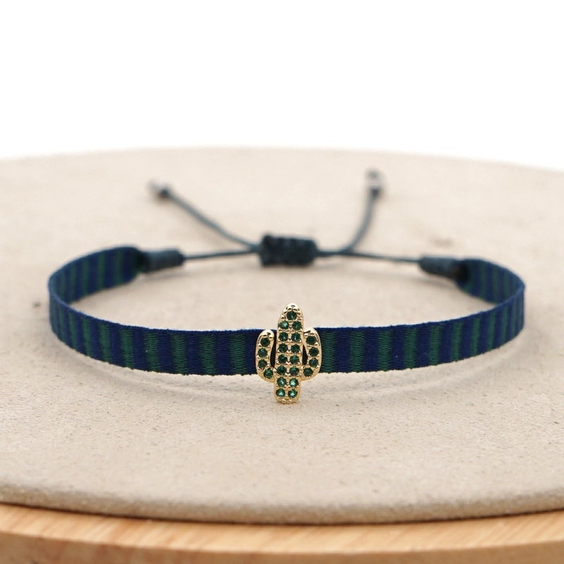 1 Piece Fashion Letter Devil’s Eye Copper Knitting Inlay Zircon Bracelets