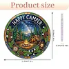 Diamond Painting Single-Sided Acrylic Happy Camper Pendant for Home Wall Door and Window Decoration