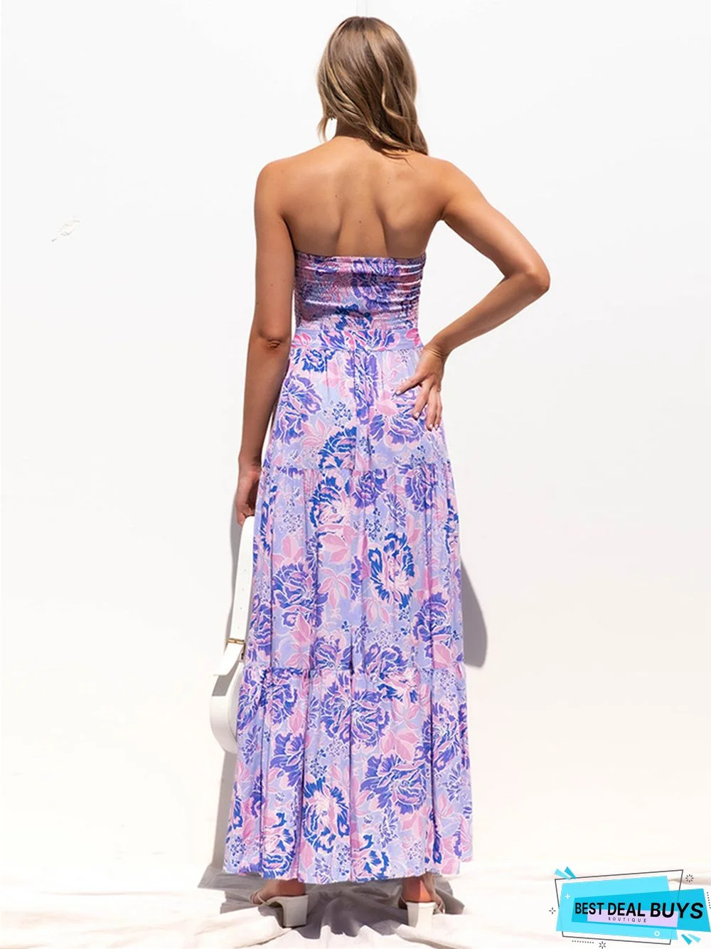 Chest-Wrapped Sexy Backless Lace Floral Dress