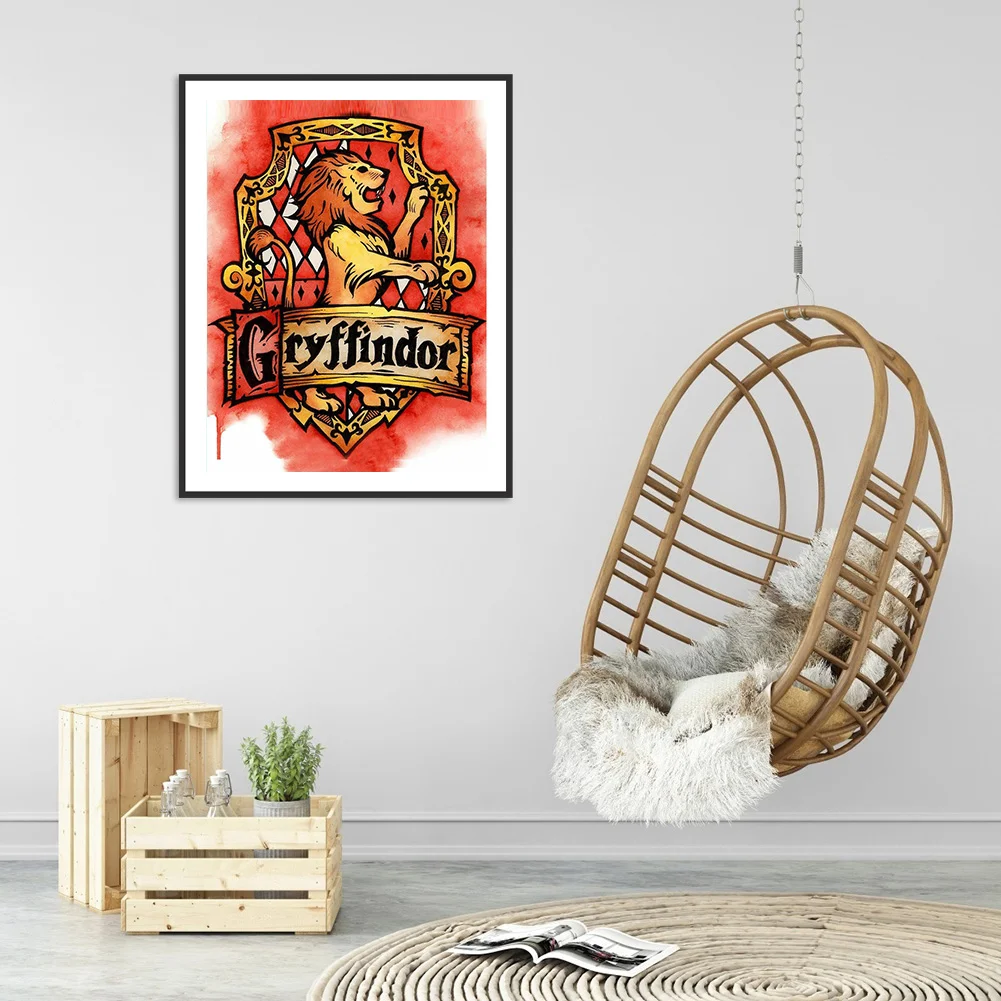 5D DIY Harry Potter Badge Full Square Drill Diamond Painting Kit Craft (B)