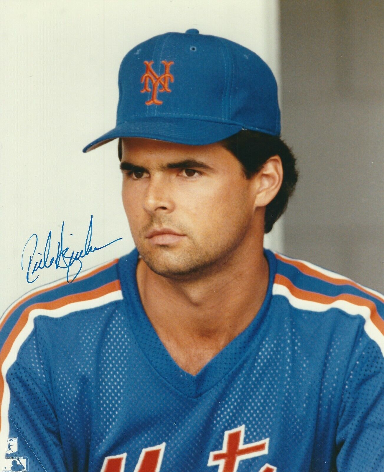 Signed 8x10 RICK AGUILERA New York Mets Autographed Photo Poster painting COA