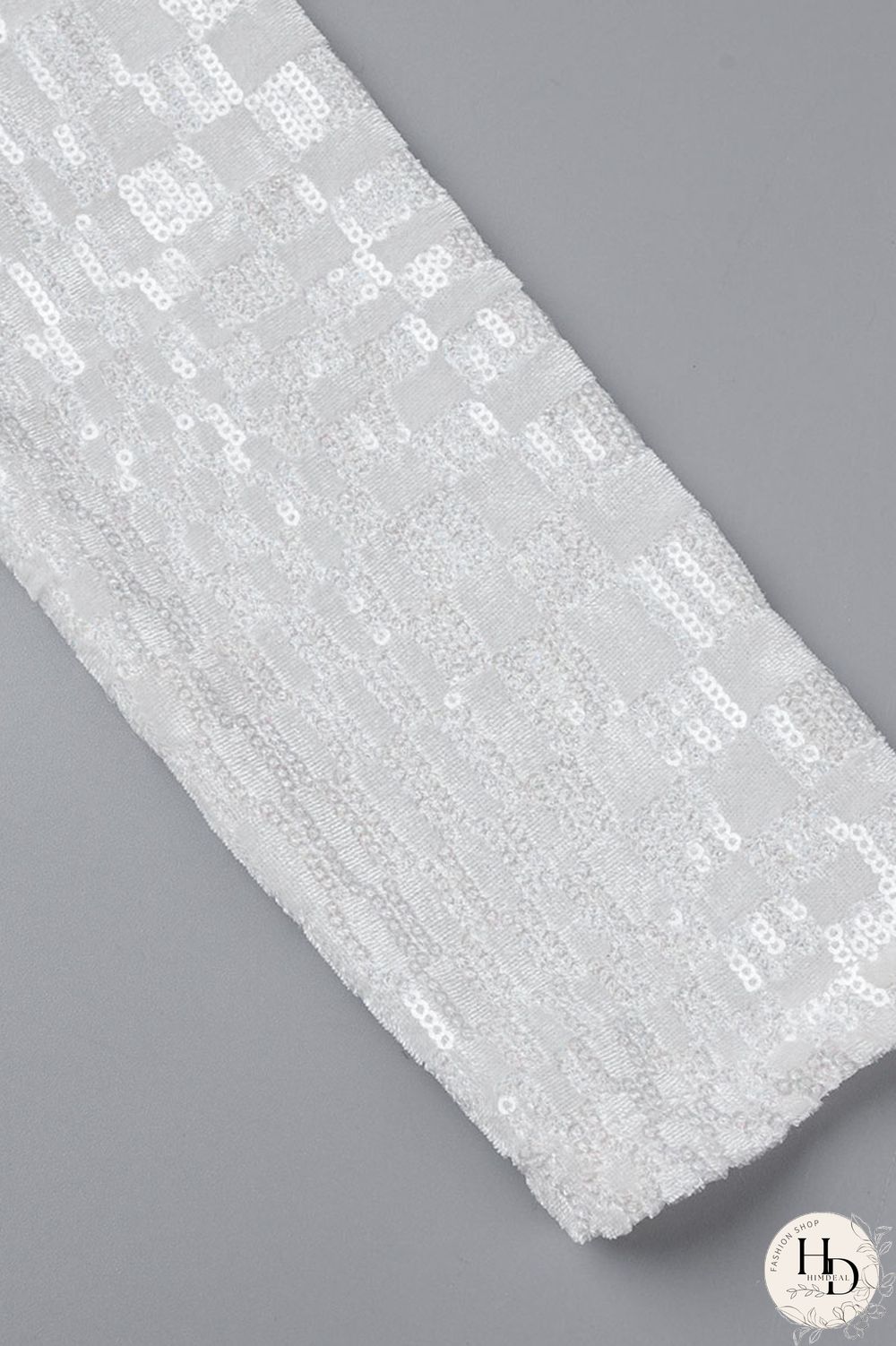 White Sexy Solid Sequins Patchwork Half A Turtleneck Pencil Skirt Dresses