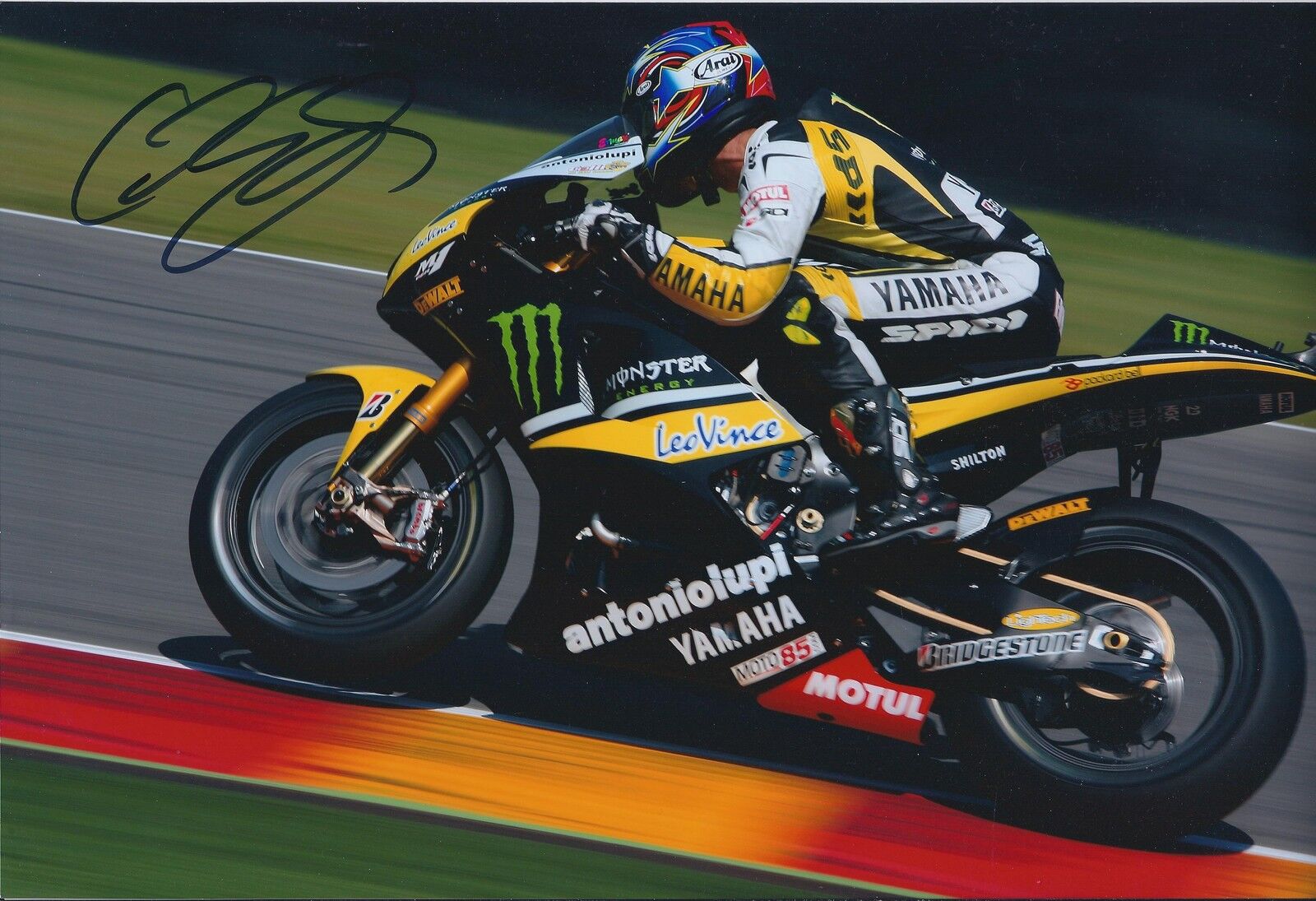 Colin EDWARDS Texas Tornado SIGNED Yamaha MONSTER 12x8 Photo Poster painting Autograph AFTAL COA