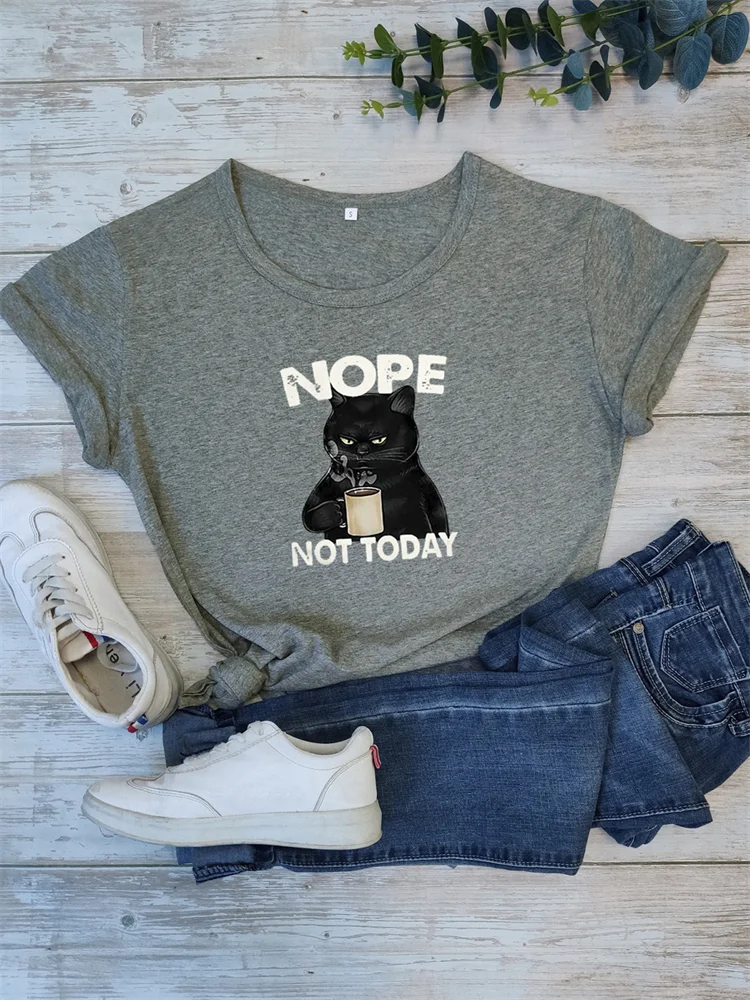 Nope Not Today Funny Cat T Shirt