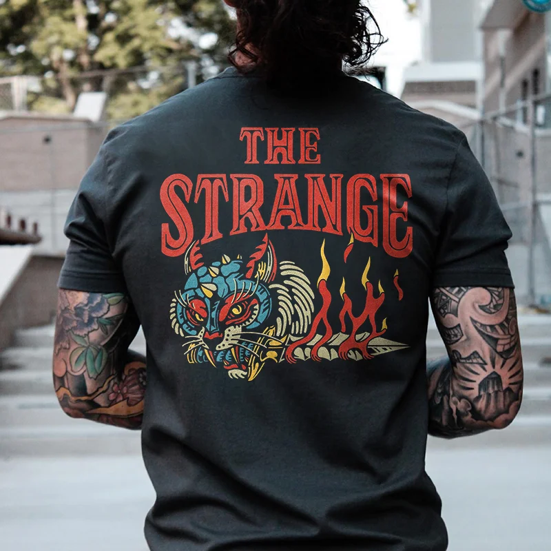 The Strange Print Round Neck Men's T-shirt -  UPRANDY
