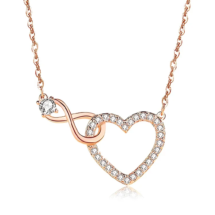 Mother & Daughter Infinity Heart Linked Necklace