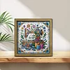 Cadeau romantique : kits de peinture en diamant partiel en forme de 5D DIY avec cadre en bois, kits d&rsquo;art en diamants &agrave; points, perceuse simple face d