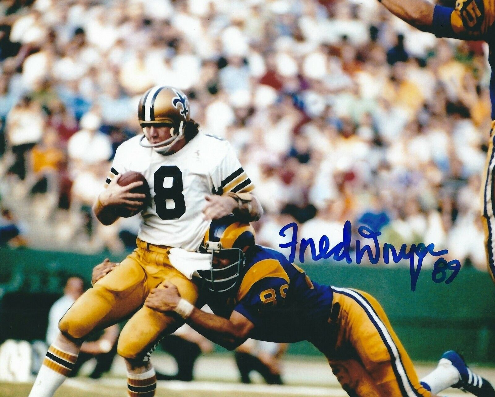 Autographed FRED DRYER Los Angeles Rams 8x10 Photo Poster painting w/COA