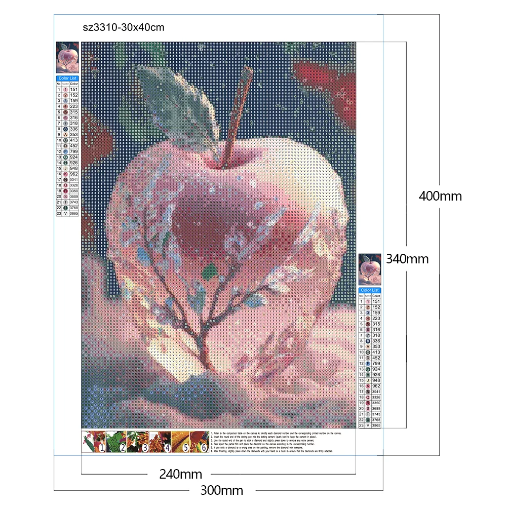 Diamond Painting - Full Round Drill - Snowflake Apple(Canvas|30*40cm)