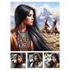 Femme indienne-peinture diamant ronde-40*40cm