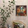 >SALE<5D DIY Full Round Drill Diamond Painting Mountain River Stained Glass 40x40cm