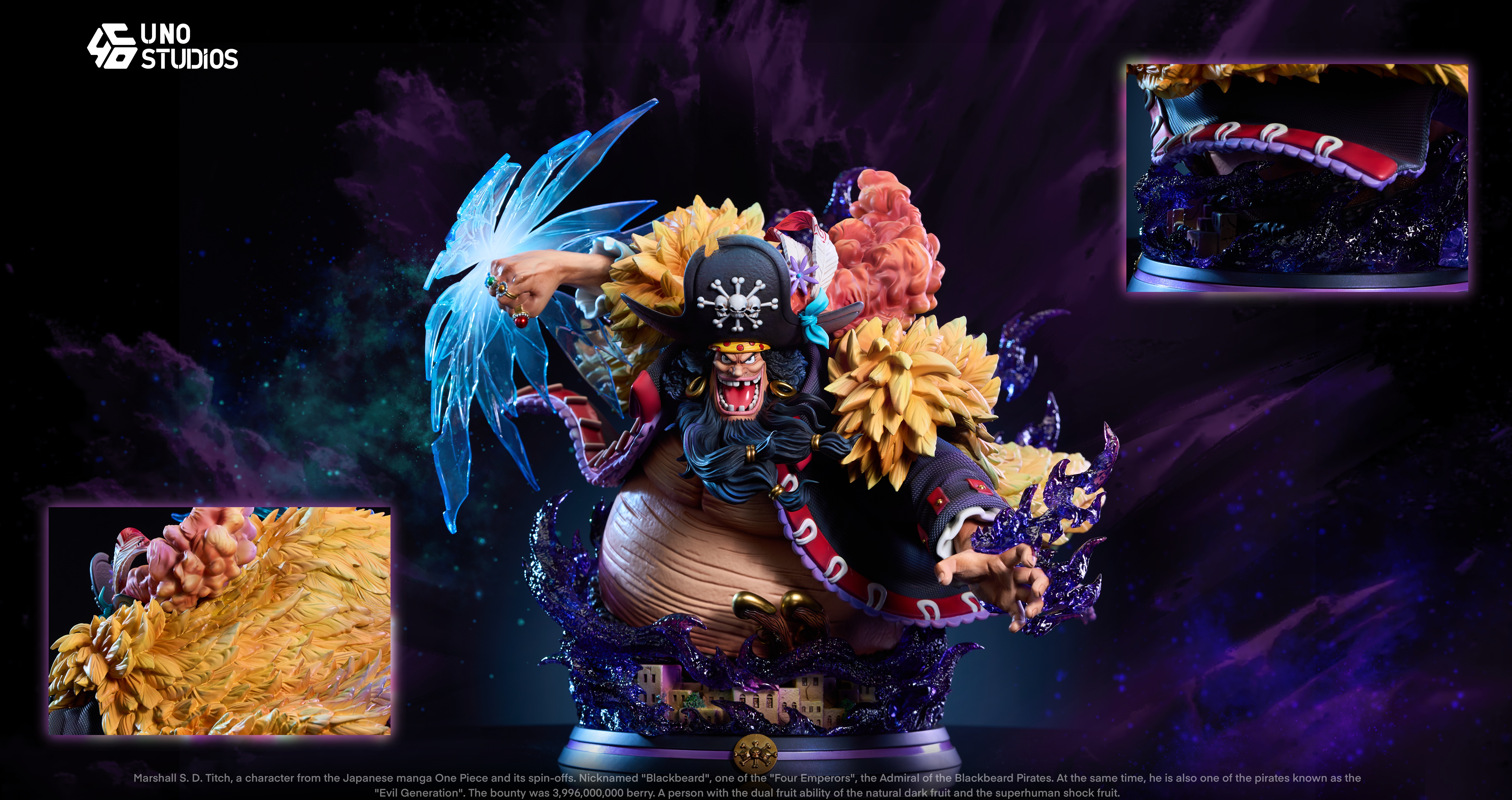 UNO Studio - One Piece 1/4 Scale Marshall D. Teach Blackbeard Statue(GK)-