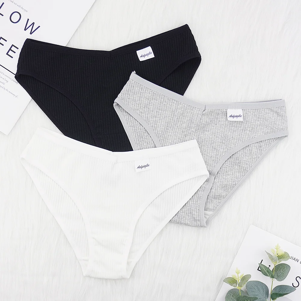 Billionm NEW Women's Cotton Panties Soft Thread Underpants Sexy Briefs S-XXL Fashion Solid Color Panty Girls Shorts Wholesale