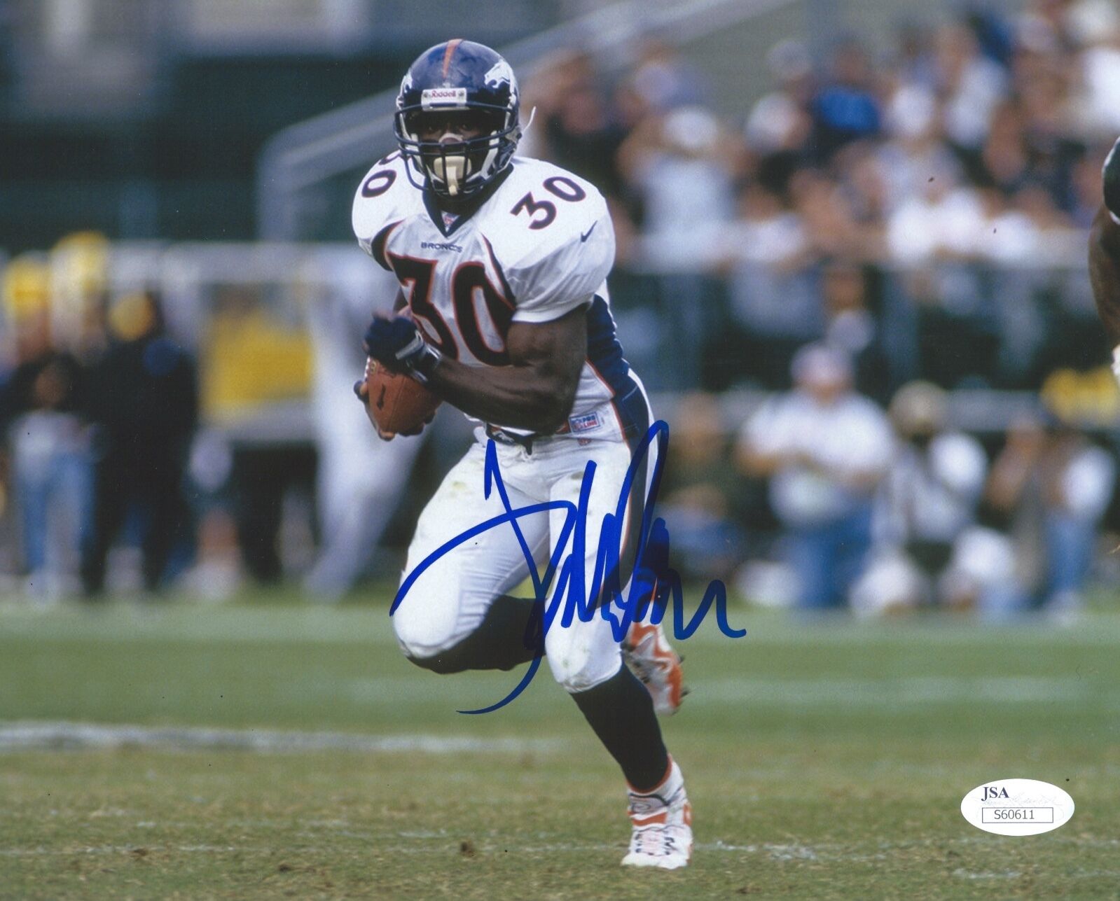 TERRELL DAVIS Signed Autographed 8x10 Photo Poster painting Denver Broncos HOF MVP Champ JSA COA