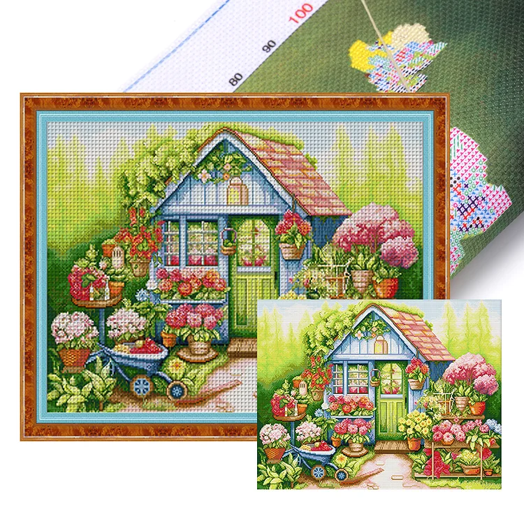 『Spring Brand』House - 11CT Stamped Cross Stitch(75*59cm)