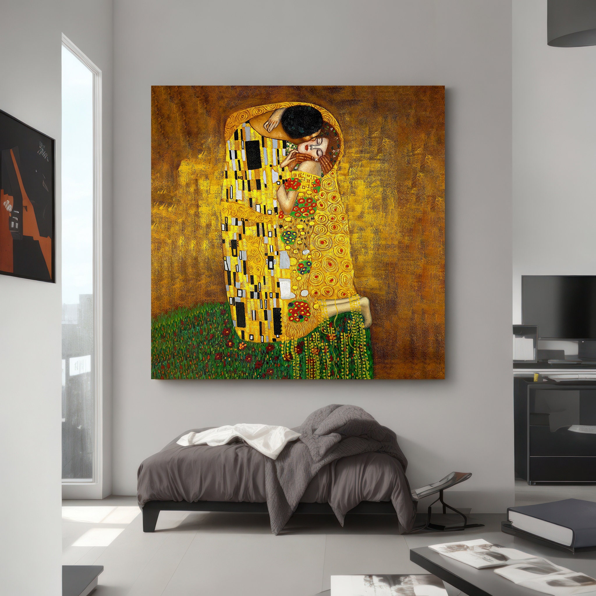 The Kiss by Gustav Klimt Canvas Wall Art 