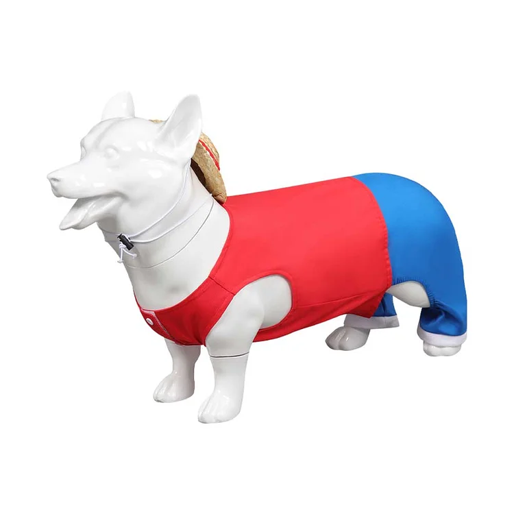 One Piece Luffy Pet Dog Outfits Cosplay Costume Halloween Carnival Suit