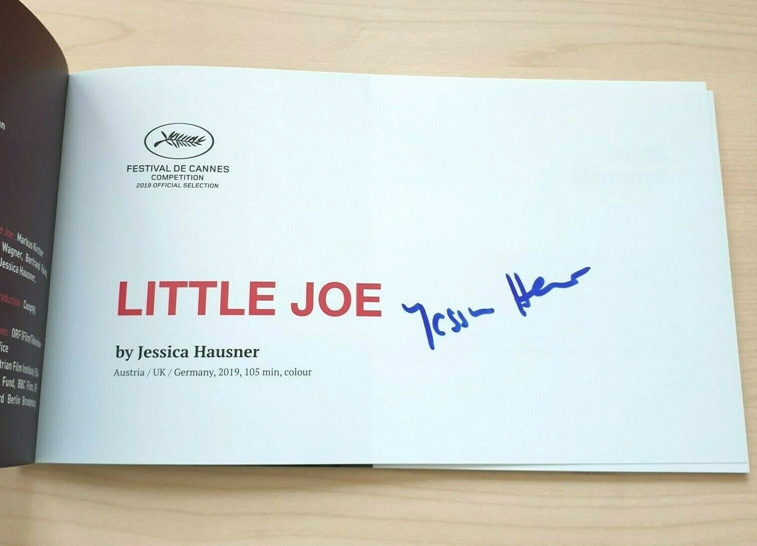 JESSICA HAUSNER - LITTLE JOE In-Person Signed Autographed Pressbook RACC COA