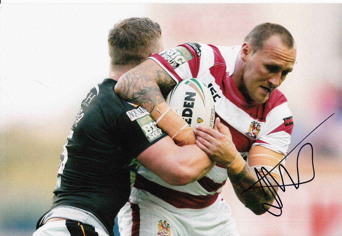 Wigan Warriors Hand Signed Gareth Hock 12x8 Photo Poster painting 1.