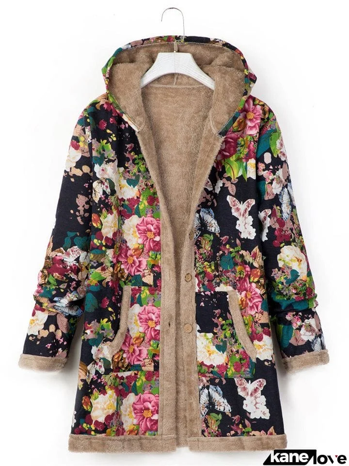 Vintage Colorblock Fleece Lined Jacket for Women