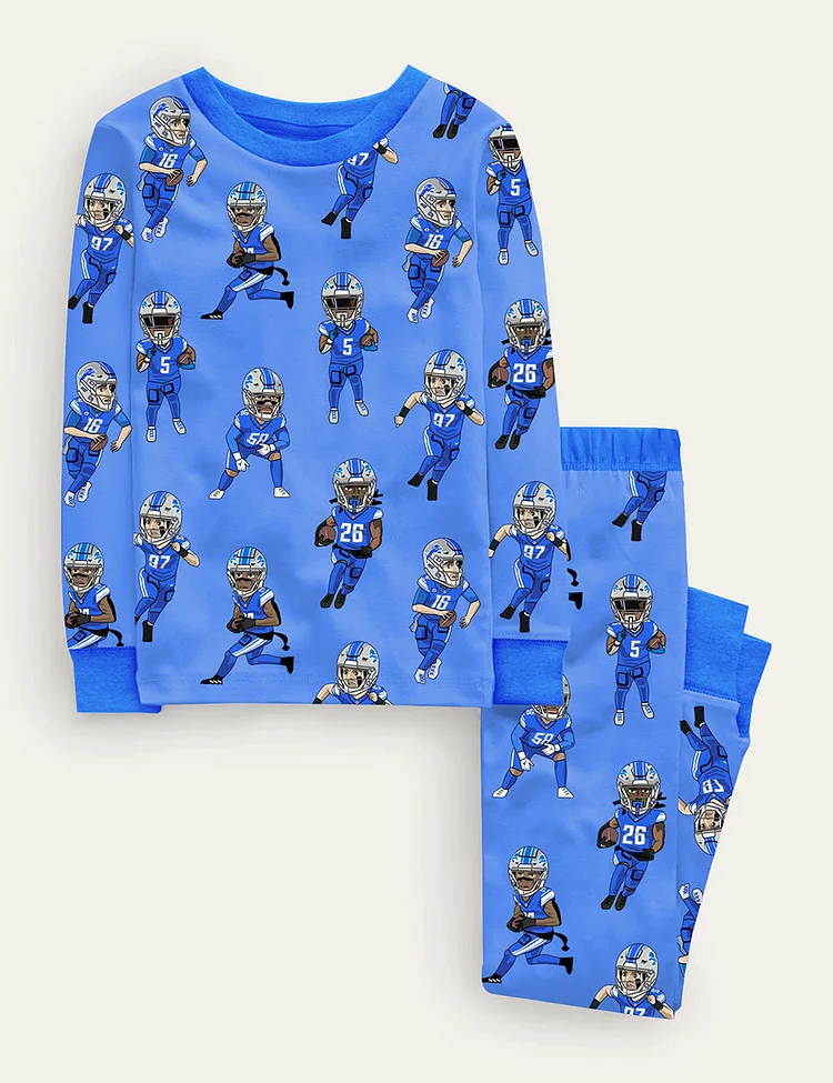 Kid's Detroit Lions Football Pajama Set