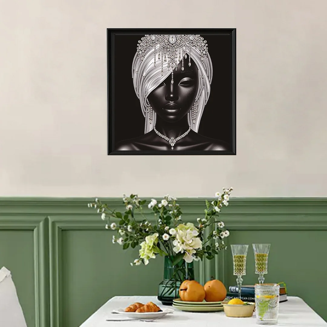 Diamond Painting - Partial Special Shaped Drill - Silver Black Beauty(Canvas|30x30cm)