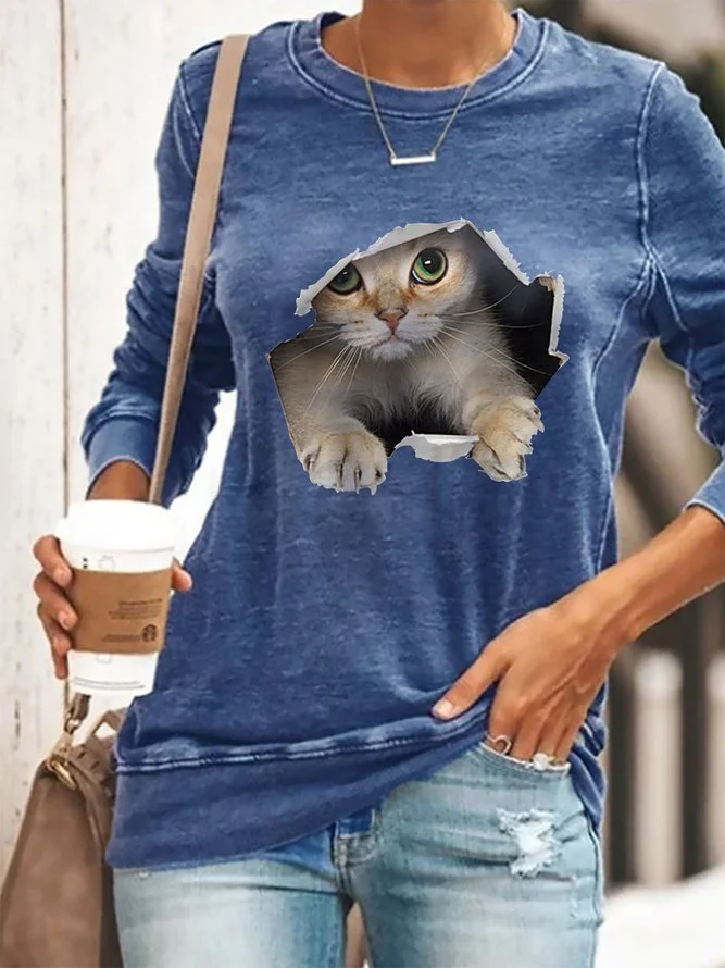 3D Cat Graphic Sweatshirts