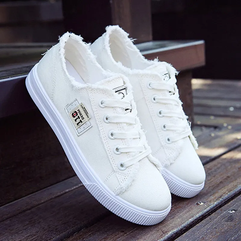 Canvas shoes woman Lace-up Spring/summer women Sneakers Denim Fashion Trainers Breathable Girl Women canvas shoes 2021
