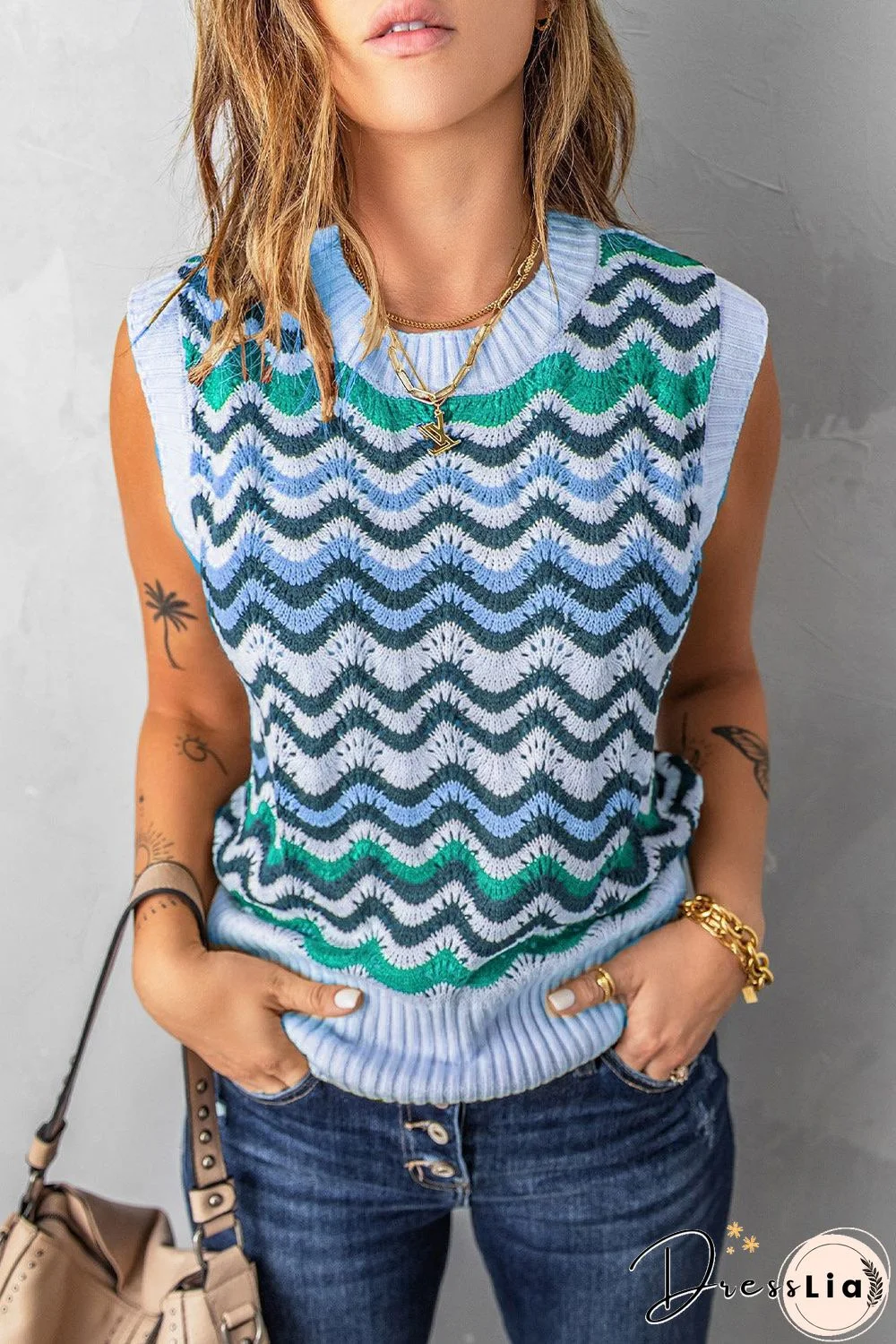 Knit Rainbow Tank Sweater