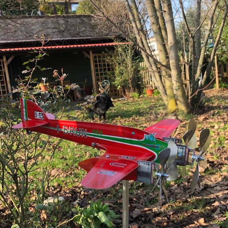 Airplane wind spinner aircraft pinwheel for garden